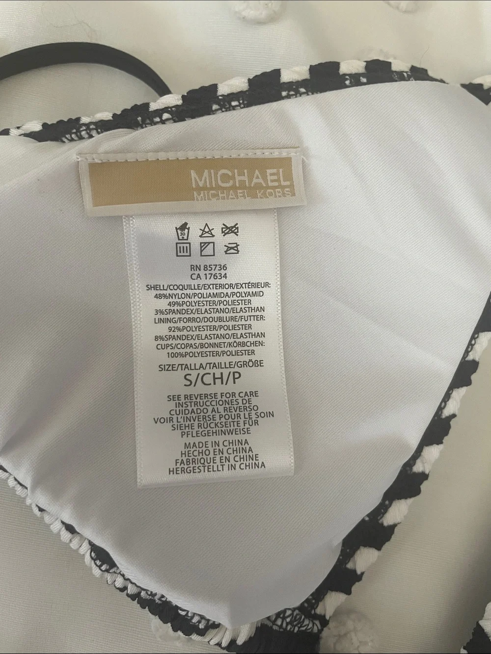 Michael Kors Navy & White Striped Halter Bikini Top